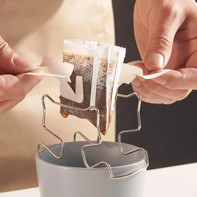 حامل حقيبة فلتر القهوة بالتنقيط قابل لإعادة الاستخدام من الفولاذ المقاوم للصدأ حامل حقيبة مرشح ياباني فنجان القهوة حامل كيس ورق فلتر بالتنقيط #2