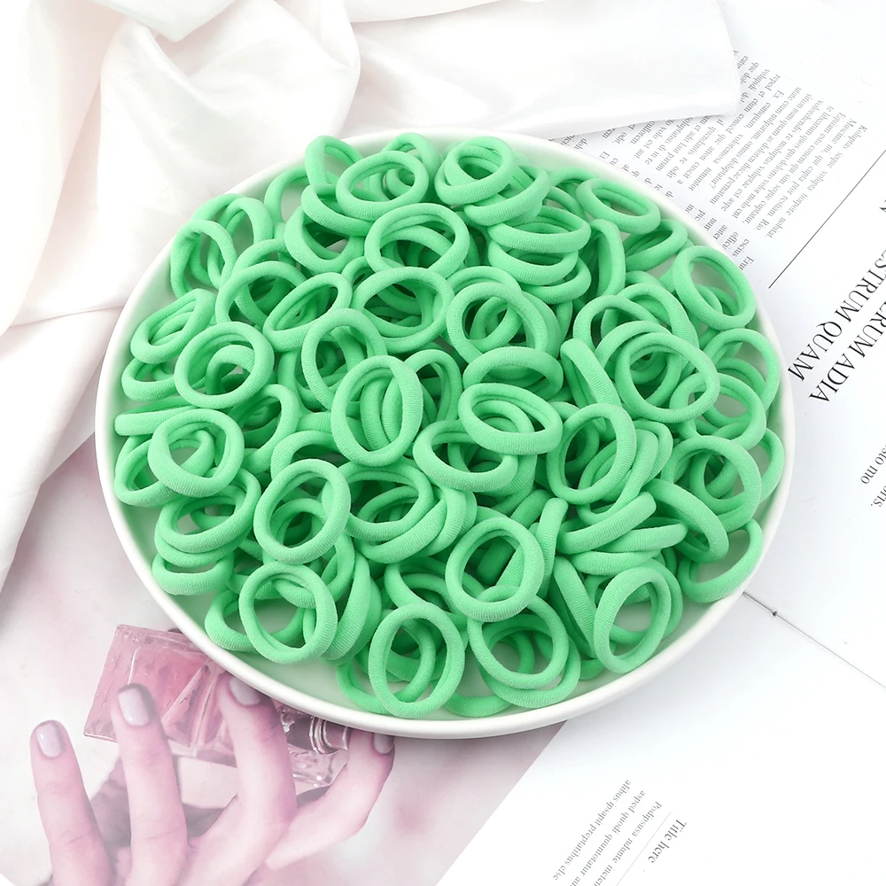 50-200 Stücke Kinder Candy Farbe Haarband Mädchen 3 CM Grundlegende Bunte Haargummi Pferdeschwanz Halten Elastische Haargummis Haarschmuck – Detail 16