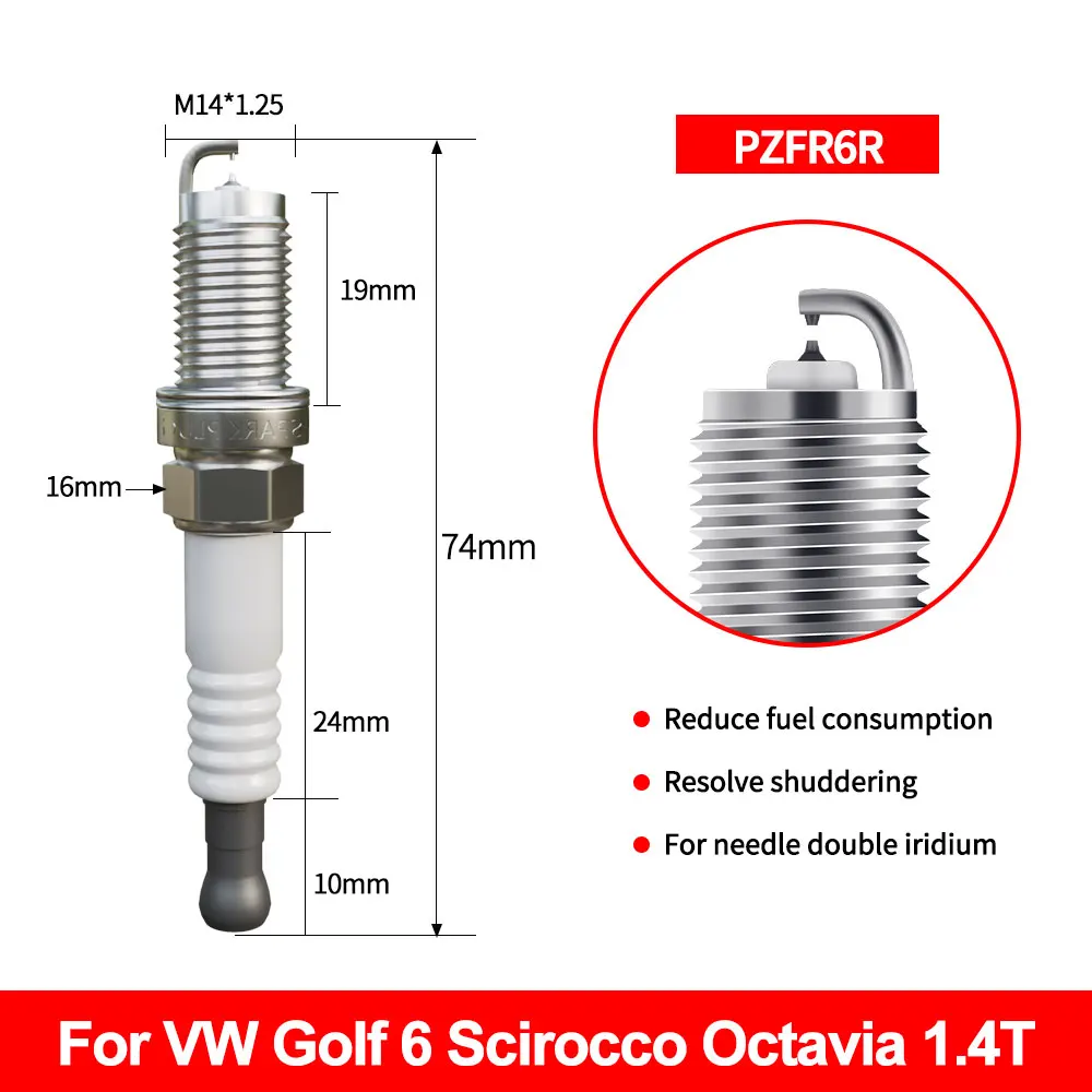 PerNGK PZFR6R 5758 03C905601 Doppie candele in iridio per Volkswagen Bora Golf 6 Magotan Tiguan Passat Skoda Octavia Superb KIRS