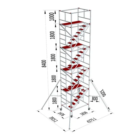 3m/5m/7m/9m/11m Safety Aluminium Scaffold Mobile Aluminum Tower
