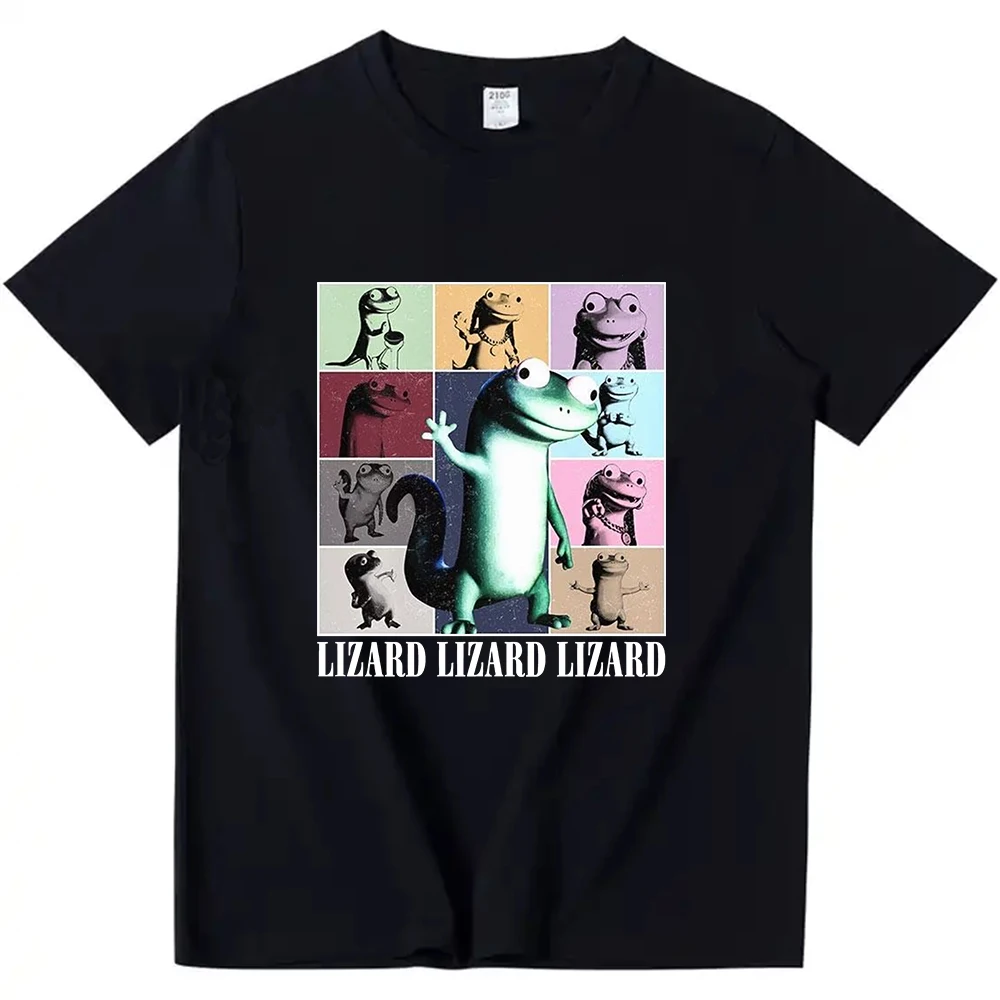 

Lizard Meme Cartoon Graphic T-shirt Short Sleeve Cotton O-neck Tshirts Casual Funny Fashion Printing T Shirts Casual Men Tees