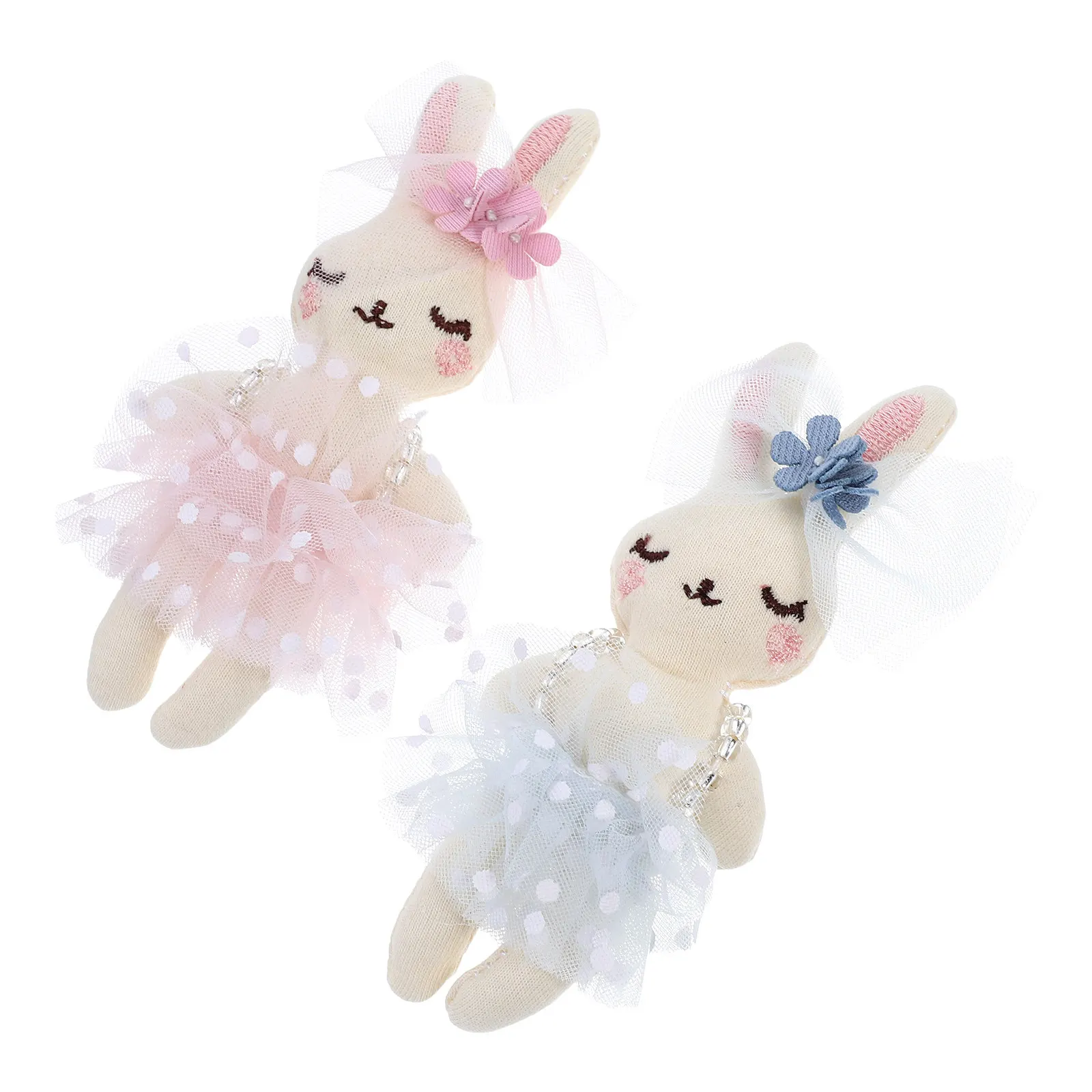 

2Pcs Rabbit Stuffed Animal DIY Craft Supplies Small Wedding Party Favor Easter Basket Decoration Mini Rabbit