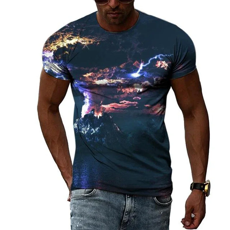 

Natural Scenery Summer Harajuku Design Fashion Men T shirt Hot Summer 3D All Over Printed Tee Tops shirts Unisex T shirt