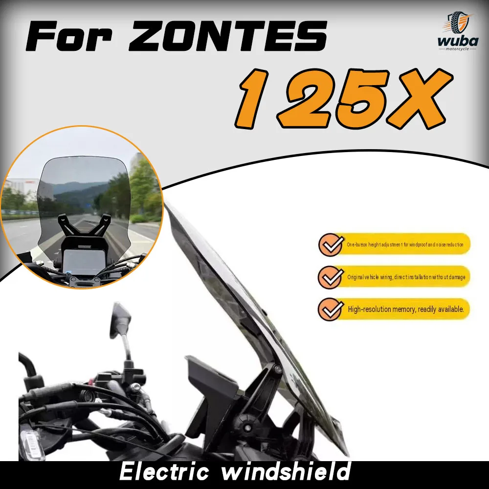 For ZONTES 125X 150X electric windshield with memory function and power lift.