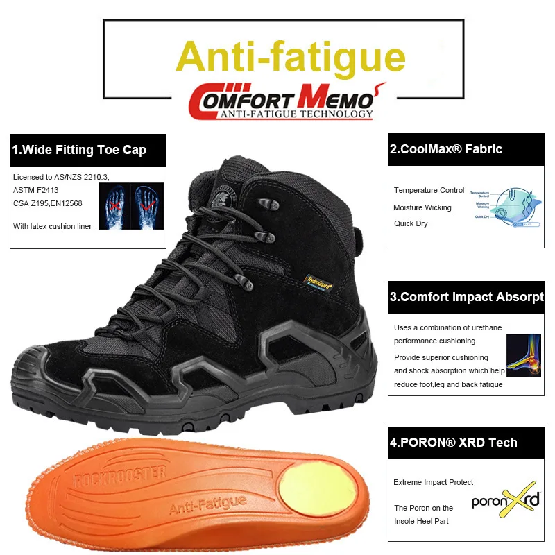 Rockrooster Botas Tácticas Impermeables Cuero Profesional - imagen 4