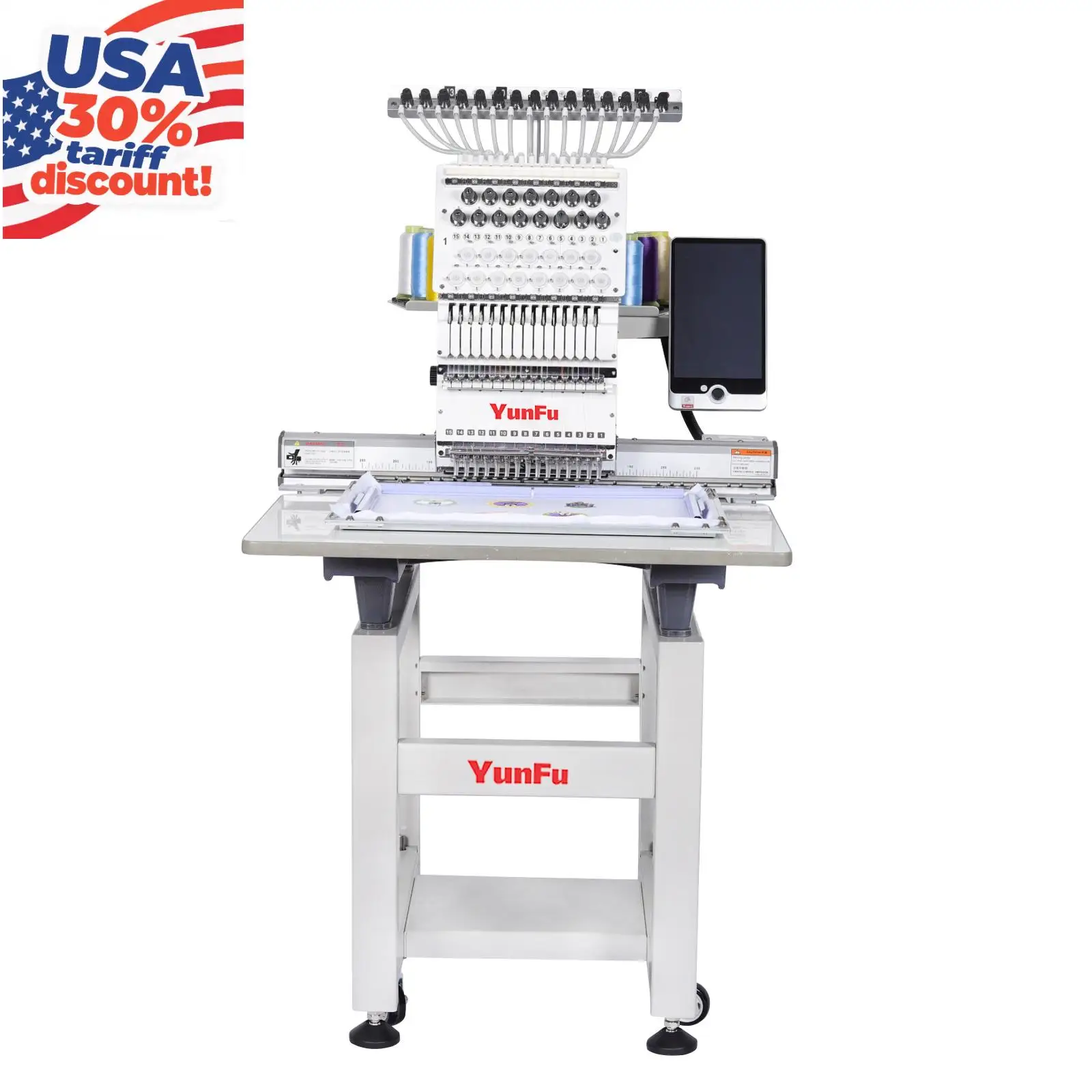 Best-sellers Single Head 15  Needles Computer Cap Shoes Towel Embroidery Machine Computerized  Automatic Thread Trimming System
