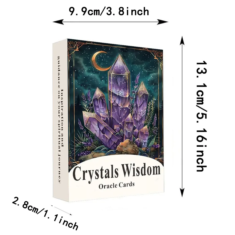 Crystal Wisdom Oracle Cards Set, 44 Card Deck,13x9.9cm, Enhance Creativity & Insight, Perfect Gift for Spiritual Growth