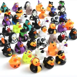 Figuras de personajes de dibujos animados de pato para niños, juguete de agua con forma de pato, Serie de Halloween, 6/12/24 piezas, decoraciones para fiestas y festivales