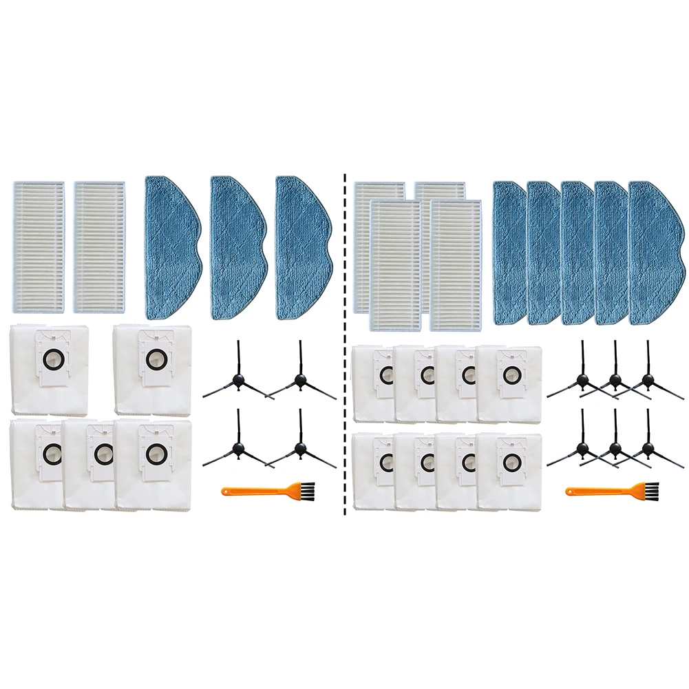 مرشح ممسحة القماش كيس لجميع الغبار فرشاة جانبية ل EZVIZ RE4 Plus / RE5 Plus لكنس على طول الحواف زوايا أجزاء المكنسة الكهربائية