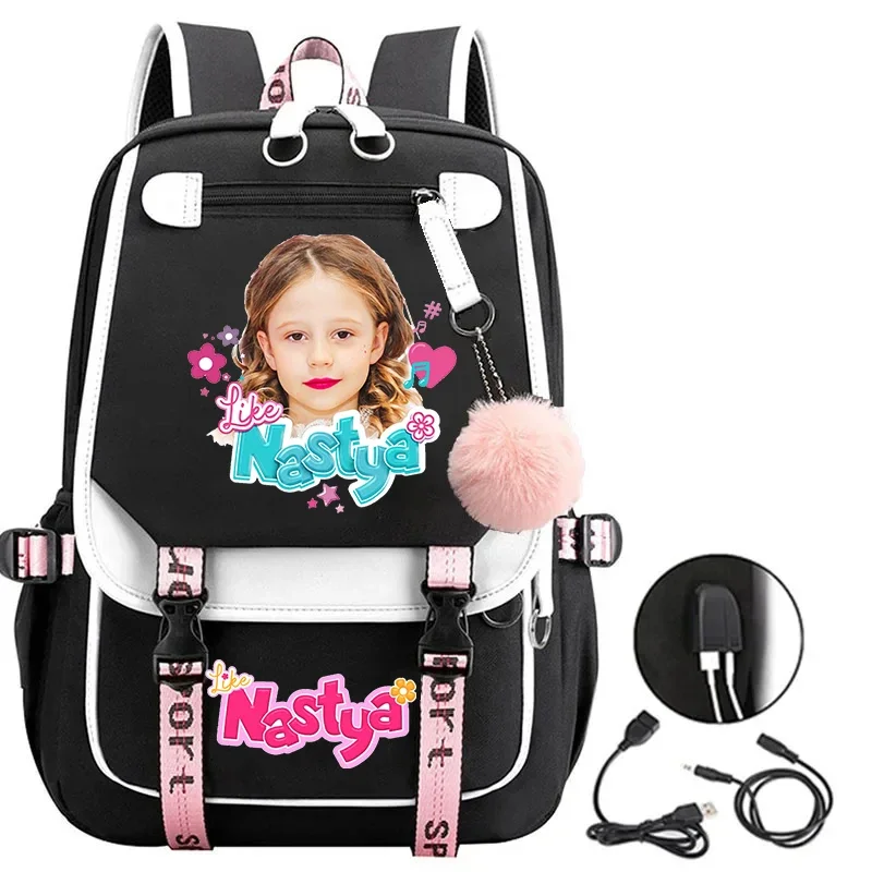 Mochila Laptop Multifuncional para Adolescente, Mochila Escolar, Como Nastya Print, Mochilas Escolares, Mochilas Estudantis de Alta Qualidade, Menino e Menina Moda