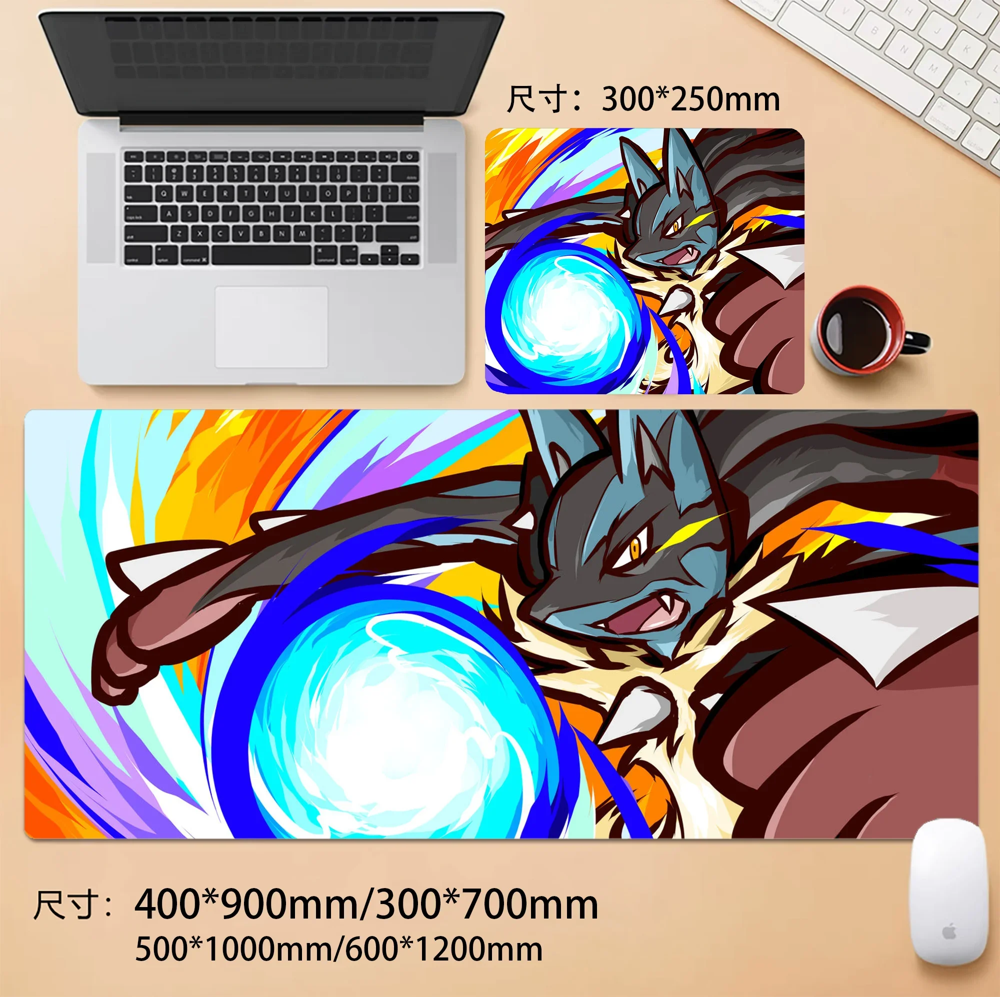 Podkładka pod mysz ze skóry z motywem japońskiego anime z 2025 roku, Pokémon Pikachu Gengar, duża podkładka na biurko, akcesoria komputerowe, mata pod klawiaturę.