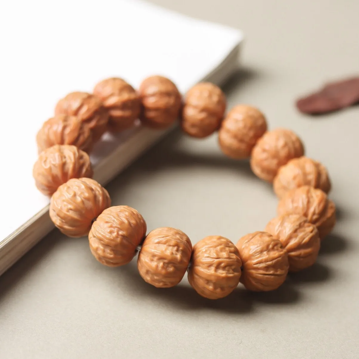 Jingba Leng قرد رئيس اليد سلسلة نحت العضلات السميكة كومة قصيرة الأرض الغنية القرش الظهر الجوز البذور الأصلية اللعب الثقافي Wo #3