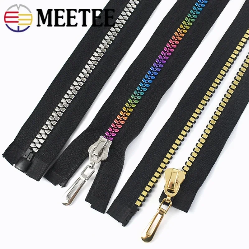 80cm 8# Resin Zipper Opend End Decorative Rainbow Zip for Bag Jacke Clothes Sewing Zippers Accessories DIY Garment Repair Zips