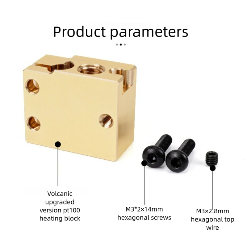 1pc High Quality V6 Volcano Aluminum or Plated Copper Brass Heat Block for PT100 HT-100K Hotend 3D Printer Extruder Heated Block