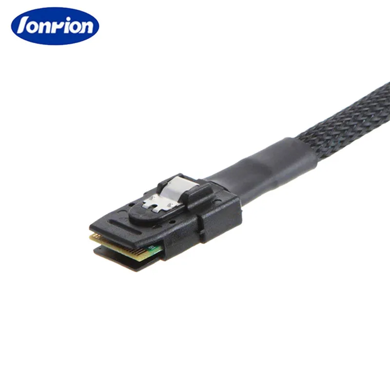 SAS SATA 케이블 미니 SAS SFF-8087 to 4 SATA 케이블, 미니 SAS 4i SFF8087, 36P to 4 SATA 7P 케이블, 12Gbps, 1/0 M 하드 드라이브 데이터