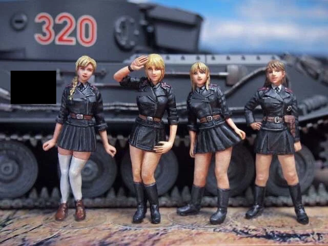 1/35 Resin Figure Model Kits scale Army Female Chariot Soldier Group 4 People Unassembled Uncolored Free Shipping DIY Toy