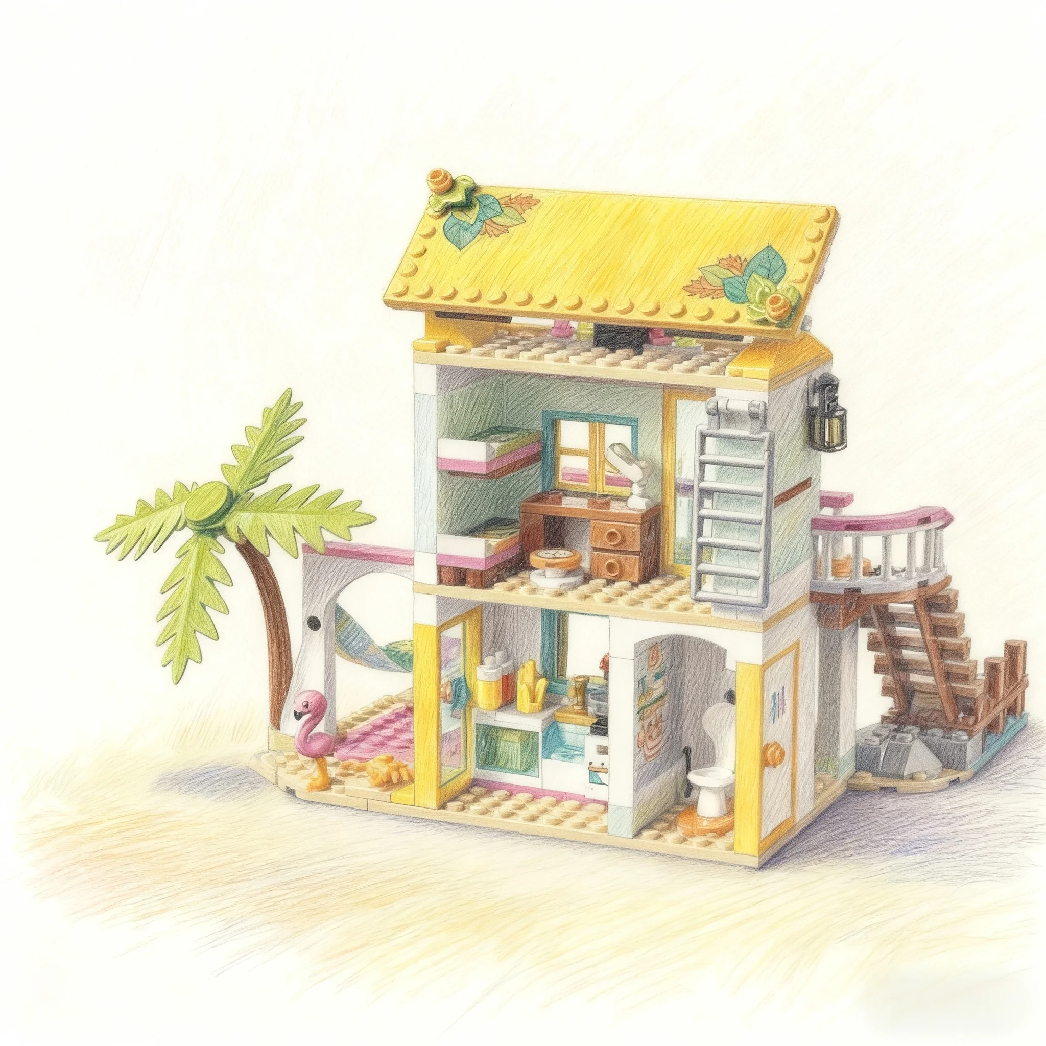 

Famous product MOC-Friends Seaside Church Model Alternative Building block toy children girl DIY Christmas Birthday Gift