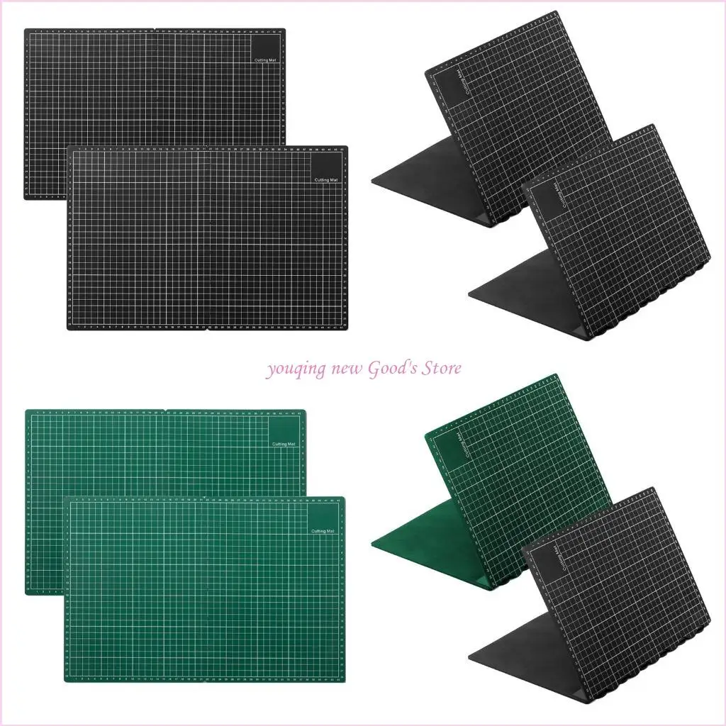 

57QA 2Pieces Multipurpose Foldable Cutting Mat Rotating Jewelry Making Tool for Craft Enthusiasts Students PP Construction