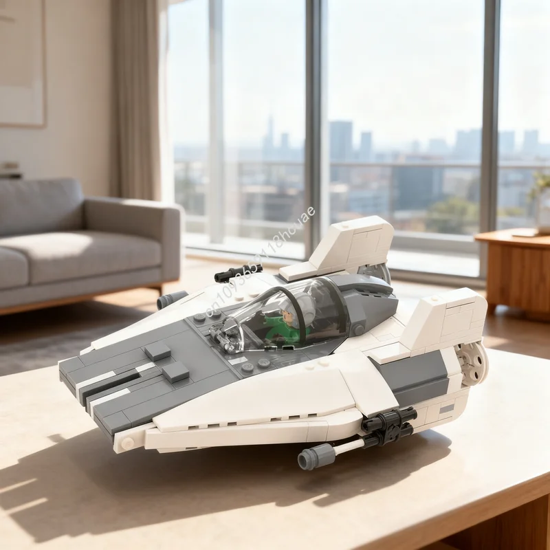 

335 деталей MOC: Конструктор «Звездный истребитель A-класса» (серый легион), модель для сборки, подарок на Рождество, развивающая игрушка, креативный набор для творчества