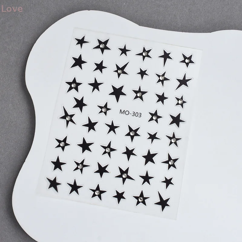 [L&P] 五芒星ネイルステッカー ダイヤモンド付き 不規則な形のネイルステッカー 強化粘着 立体的な個性