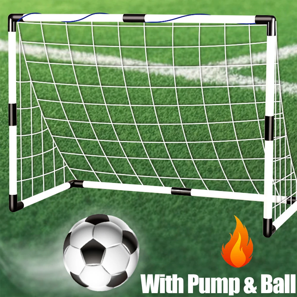 

Mini Football Soccer Ball Goal Folding Post with Pump Ball Kids Sport Indoor Outdoor Games Toys Kids Sports Training Equipment