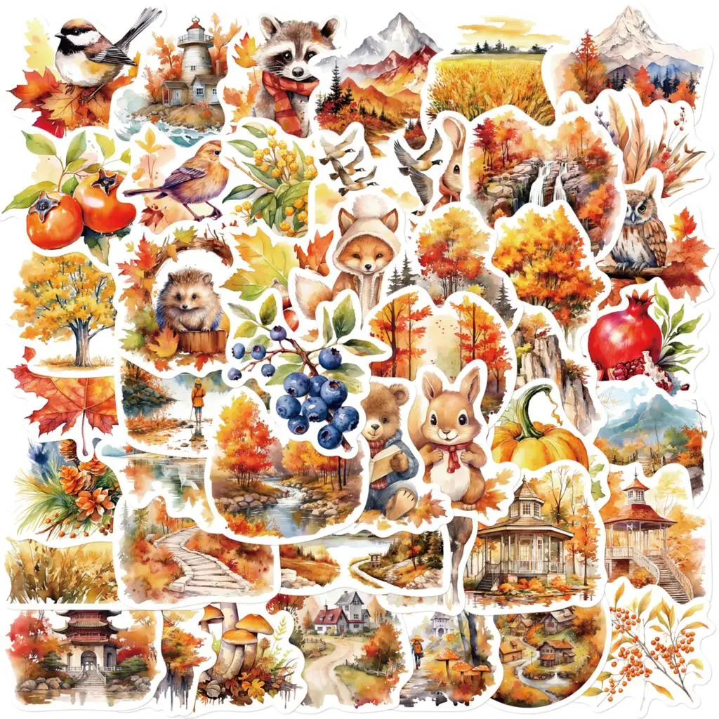 50PCS A Bountiful Autumn Harvest Sticker Decoration DIY Skateboard Guitar Laptop New Waterproof Graffiti Decal Wholesale