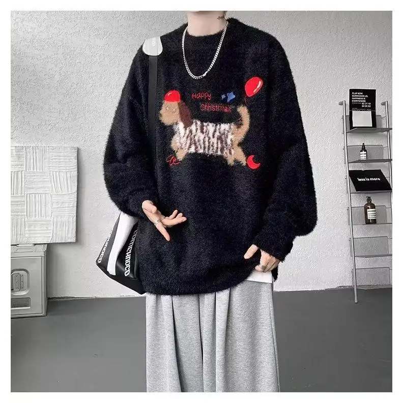 

Модный мужской вязаный круглый свитер Ne Sli, осень-зима Base irt 2024, новый Sle Slim Fit, мягкое полиэфирное волокно, повседневный ...