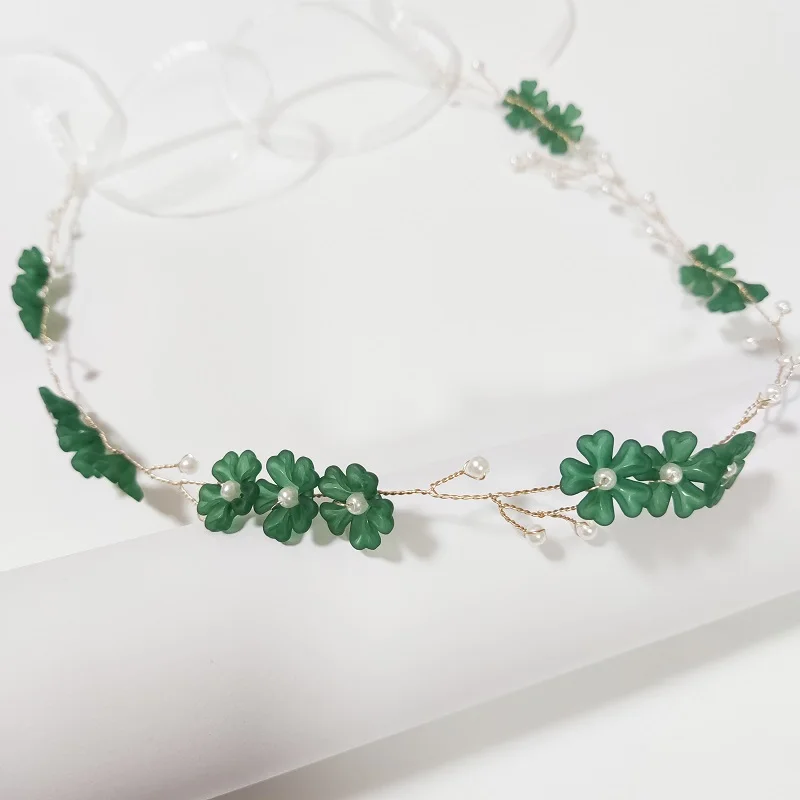 Pink Green Handmade Hair Bands Fashion Princess Flower Wreath Hairband Fairy Girl Beautiful Headdress Gifts