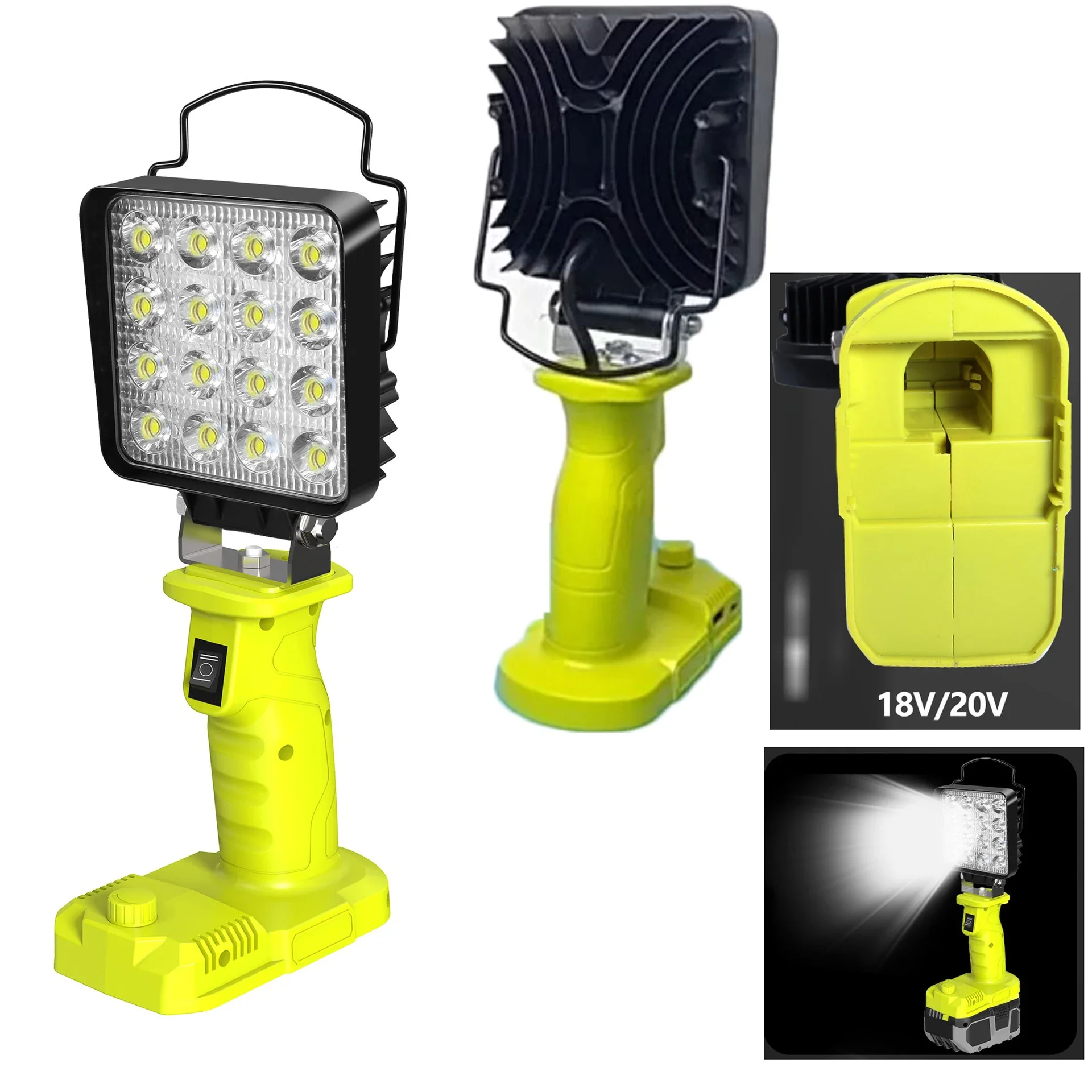 

LED Alarm Work Light Flashlight Electric Torch Camping Lamp For P108 Battery Portable Lanterns Camping Lamp Power Tool Parts