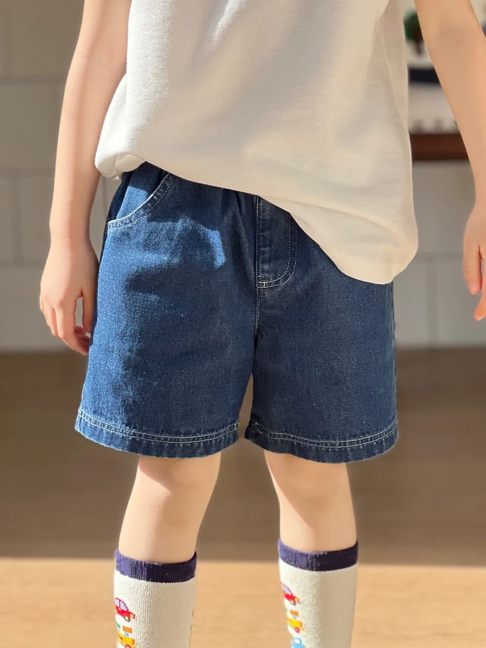 kindershorts kindermeisjeskleding peuterjongenskleding Blauwe denim shorts Zachte en comfortabele kinderdenimshorts