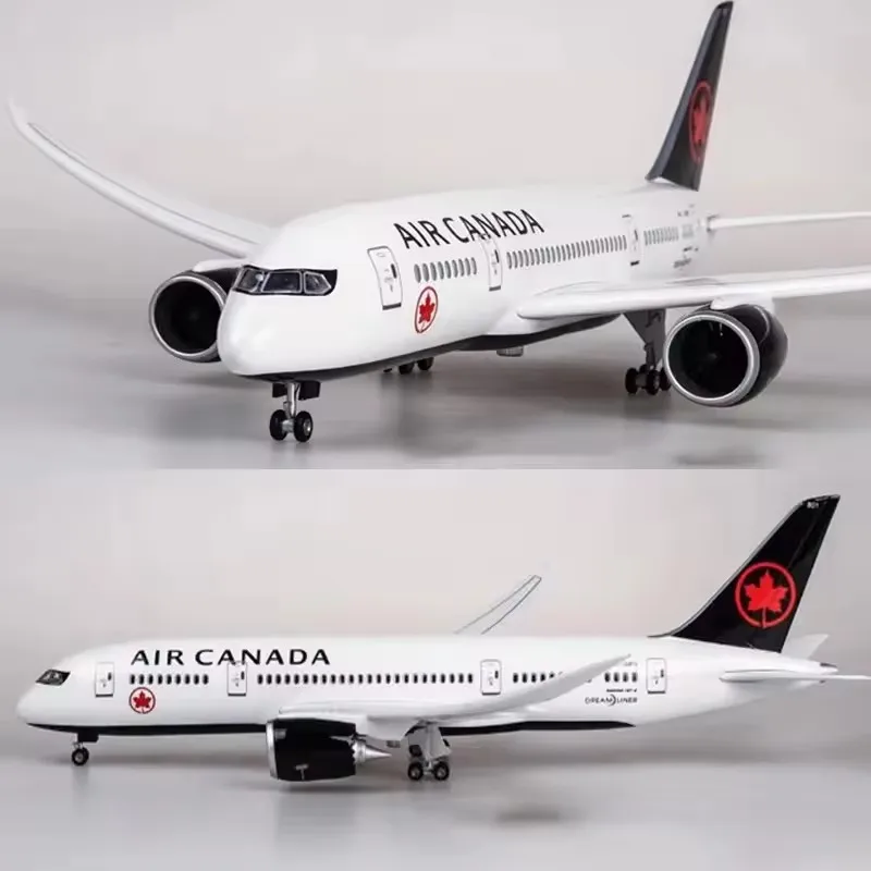 

NewCanada Airlines 787 B787 Dreamliner 1/130 Scale Model Airplane 43cm Diecast Plastic Resin with Light And Wheel for Collectors