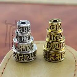 10beads Tibetan Mantras Metal Spacers Beads OM MANI PAD ME HUM 6mm 7mm 9mm 10mm