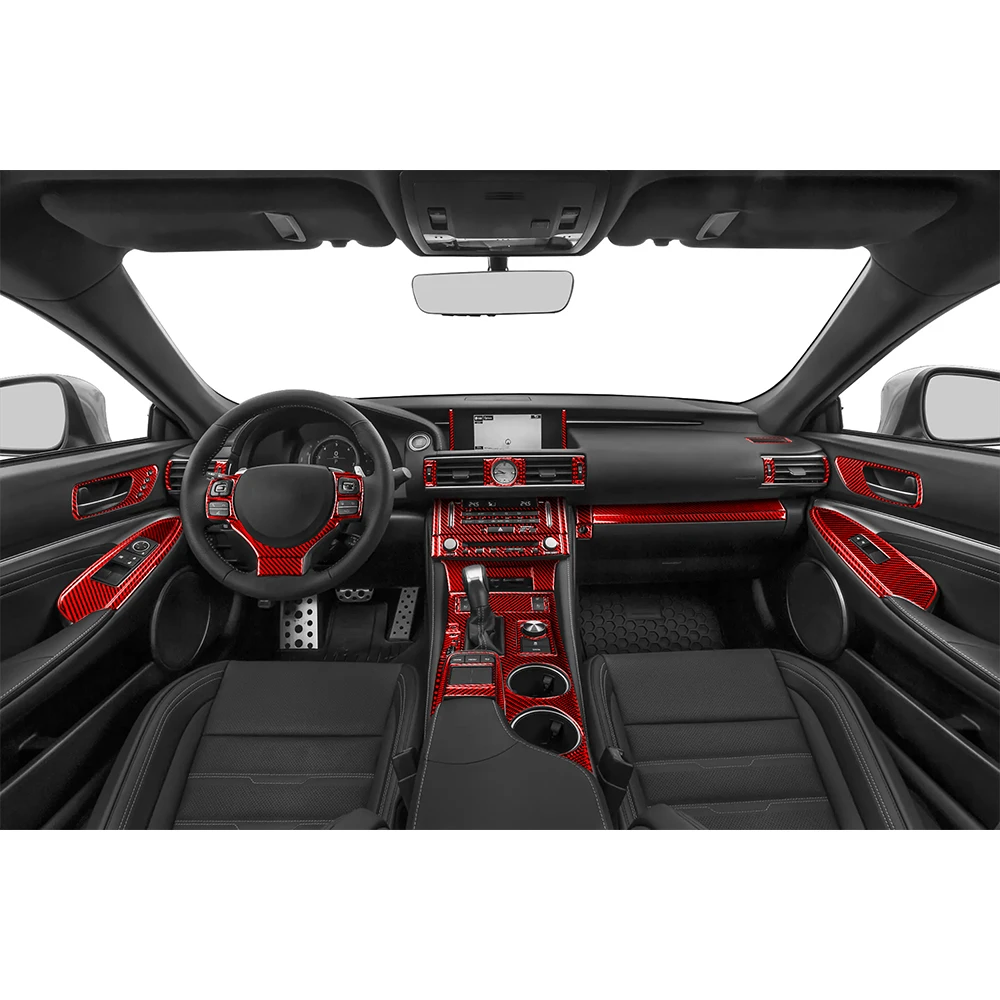For Lexus RC300 350 200T 2015-2024 Real Carbon Fiber Sticker Navigation Radio AC CD Door Lift Panel Car Accessories decorative