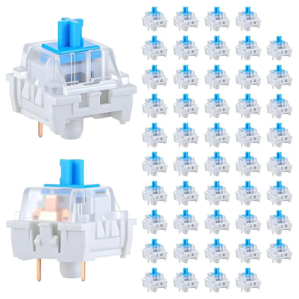 A50U 100 PCS Mechanical Keyboard Switches Keyboard Clicker 3 Pin Blue Switch Replacement Keyboards Keys