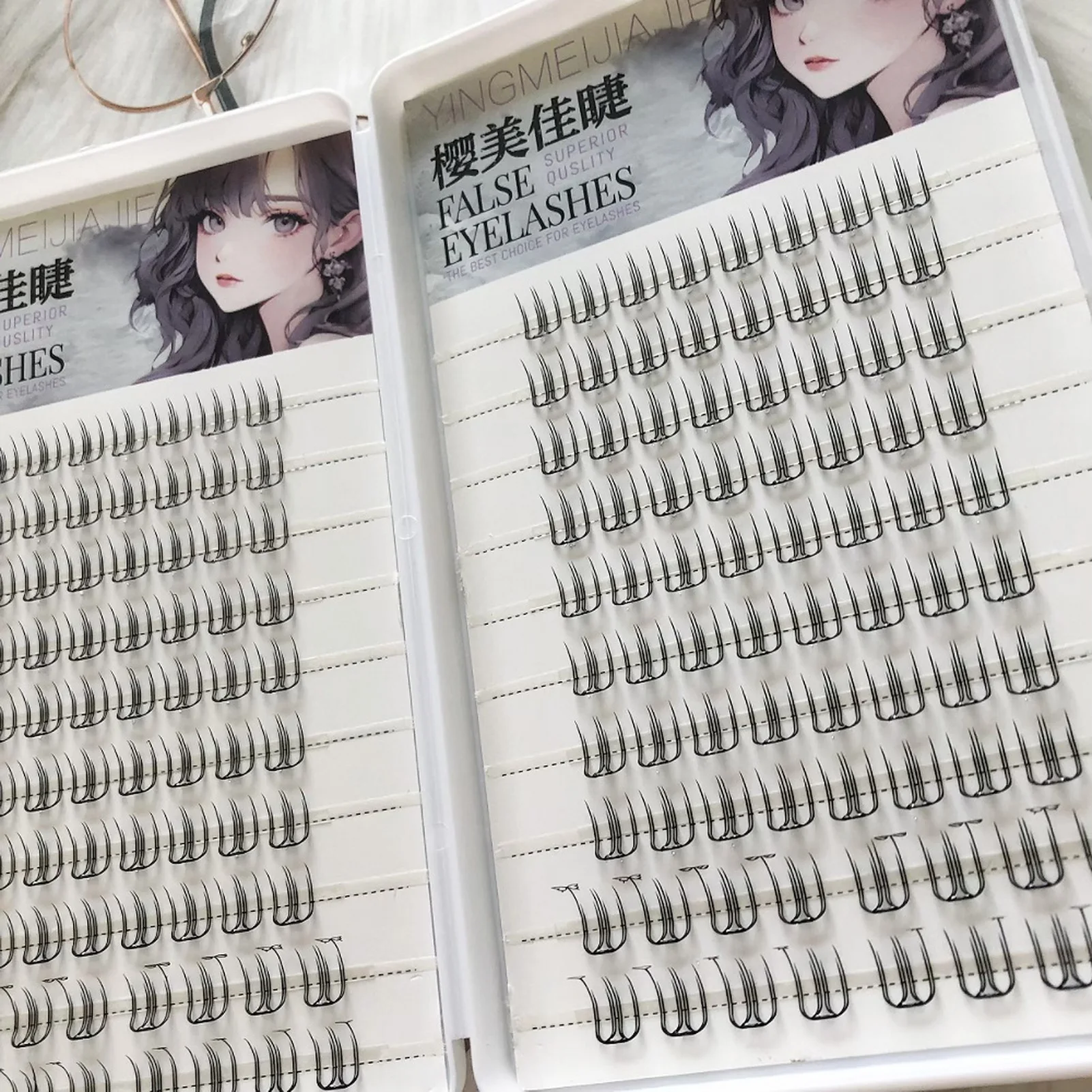 DIY wimperextensions Koreaanse stijl U-vorm valse wimpers Individuele clusterwimpers natuurlijk Zachte dagelijkse nepwimper Make-up