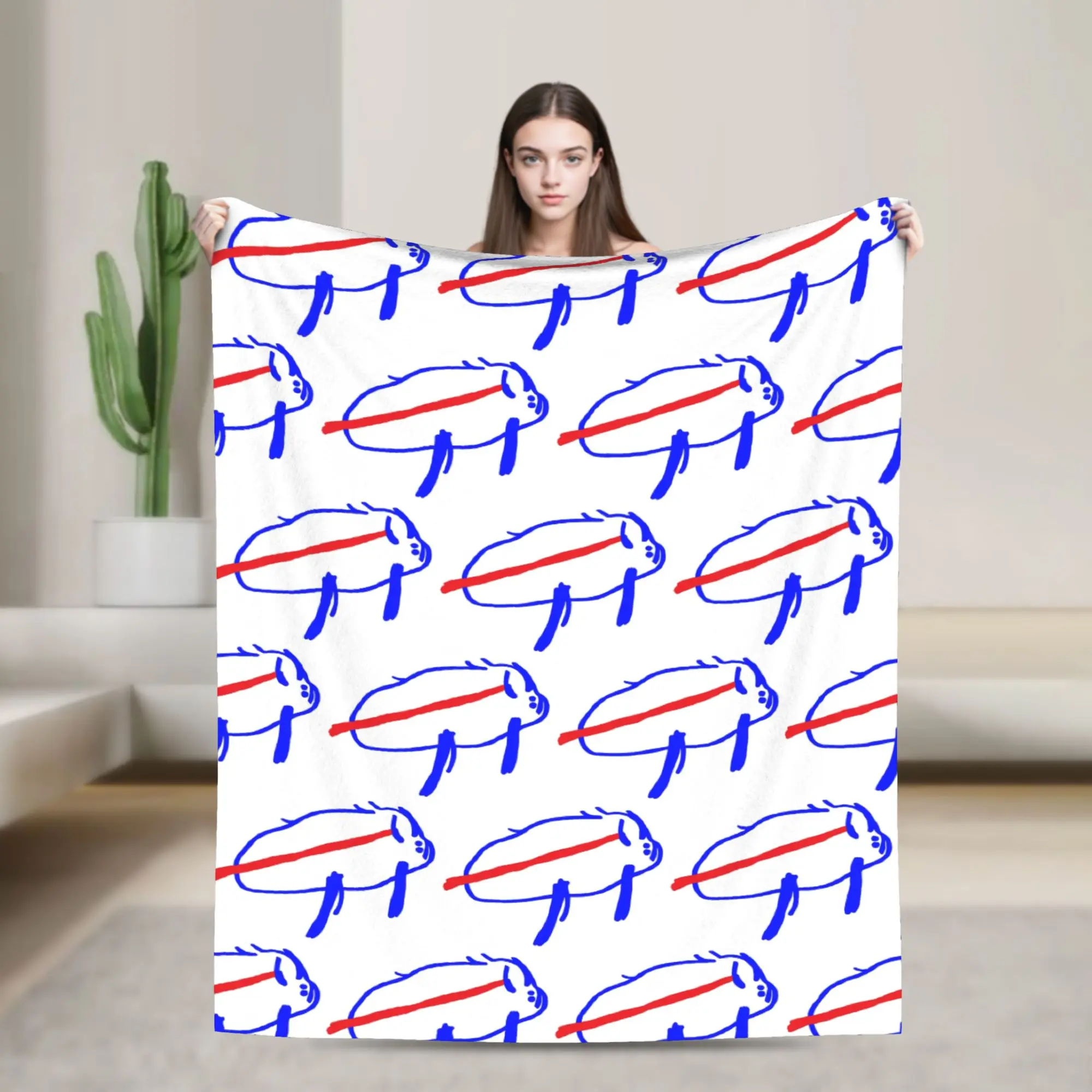 Josh Allen Drawing Blankets Fleece Decoration  Portable Ultra-Soft Throw Blankets for Home Bedroom Bedspread