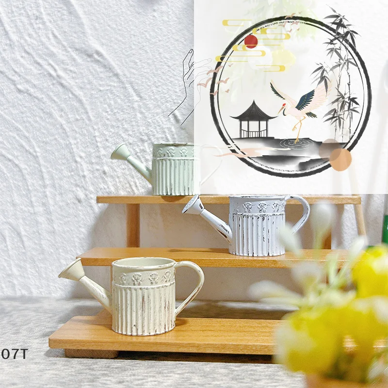 1:12 Dollhouse Miniature Alloy Watering Can Mini Lace-less Sprinkler Garden Scene Decor Toy Model DIY Doll House Accessories
