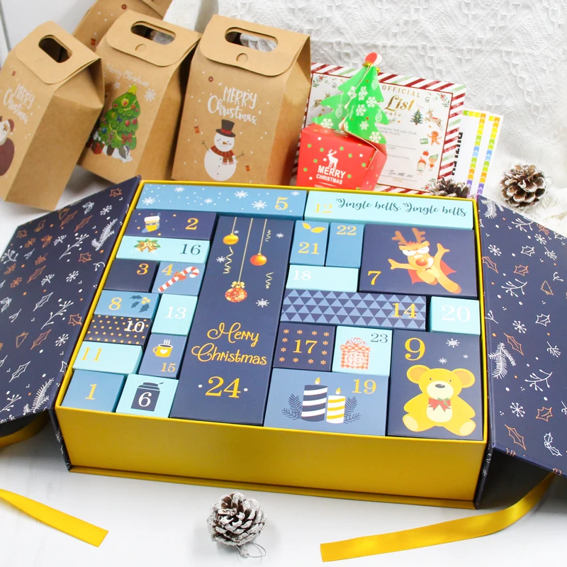 Customized product2023 New Custom Mystery Gift Packaging Countdown Empty Advent Calendar Gift Box