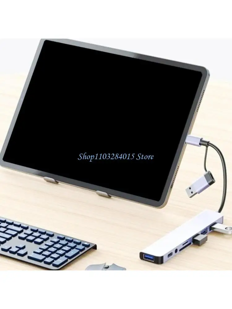 R6FF USB C+USB3.0 Hub 8 Port USB Splitter Multiport Extended 3xUSB2.0+1xUSB3.0+Type C