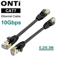 Cable Ethernet OMAY CAT7 plano Lan 0,2 m 0,3 m Cable de red RJ45 escudo Cable Lan UTP plano para panel de conexión rj45 para enrutador módem