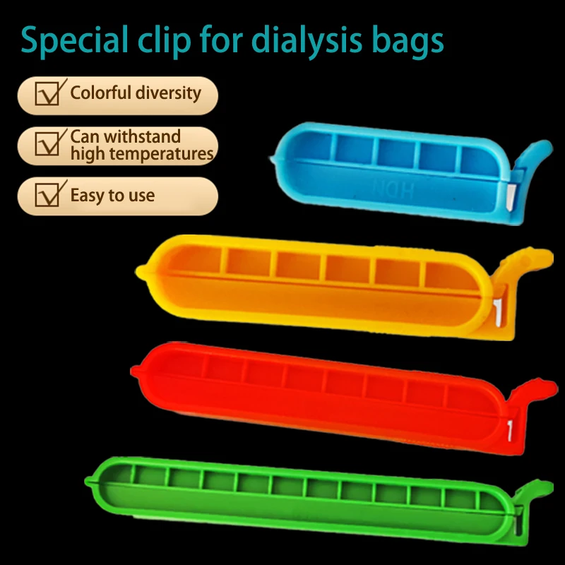 1pcs 4cm/6cm/8cm/10cm Dialysis Bag Special Clip Dialysis Tubing Closures PP Dialysis Clamp Health Care Sealing Clips Reusable