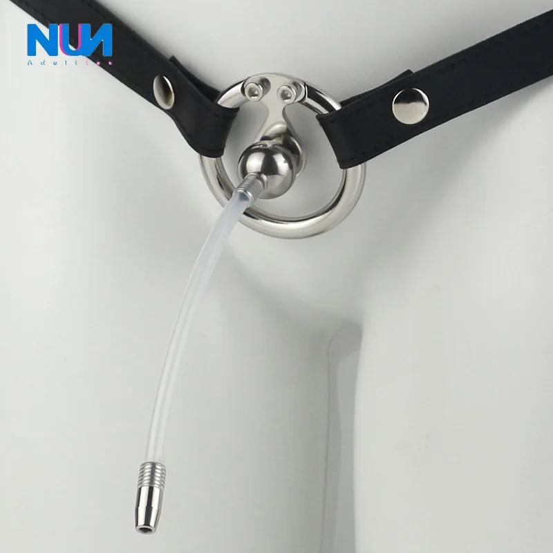 NUUN Male Negative Chastity Cage Steel Cock Cage Metal Catheter Optional Penis Lock Chastity Belt Adult BDSM Sex Toy For Men