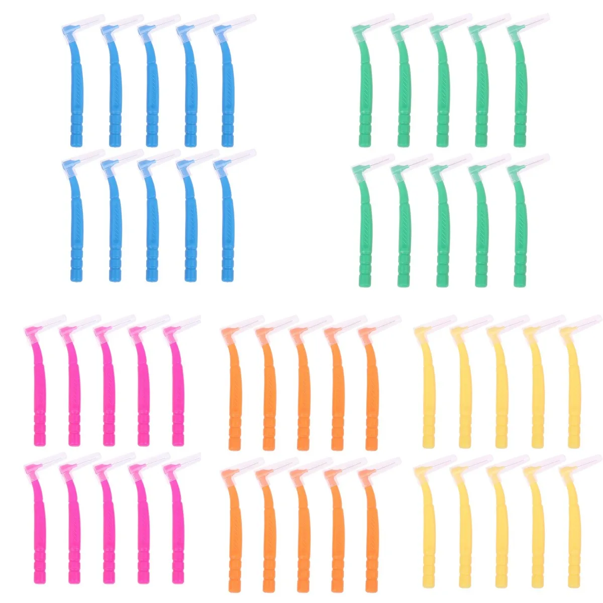 10PCS Travel Portable L-shaped Orthodontics Braces Interdental Brush Clean Between Teeth Mini Toothbrush Inter Dental Cleaning