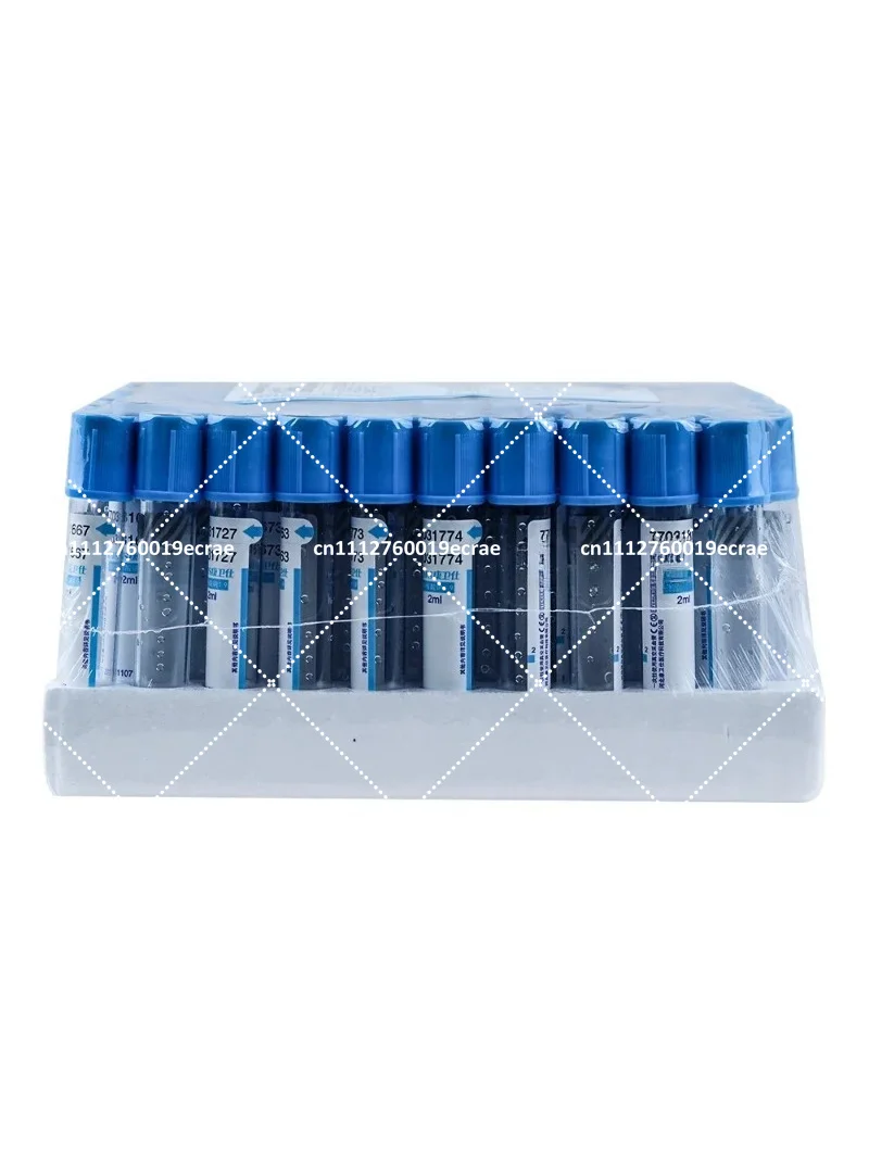 100pcs Anticoagulant Blood Collection Tubes, Sodium Citrate Plastic Tube, Sterile Negative Pressure Vacuum Blue Cap PRP Tube