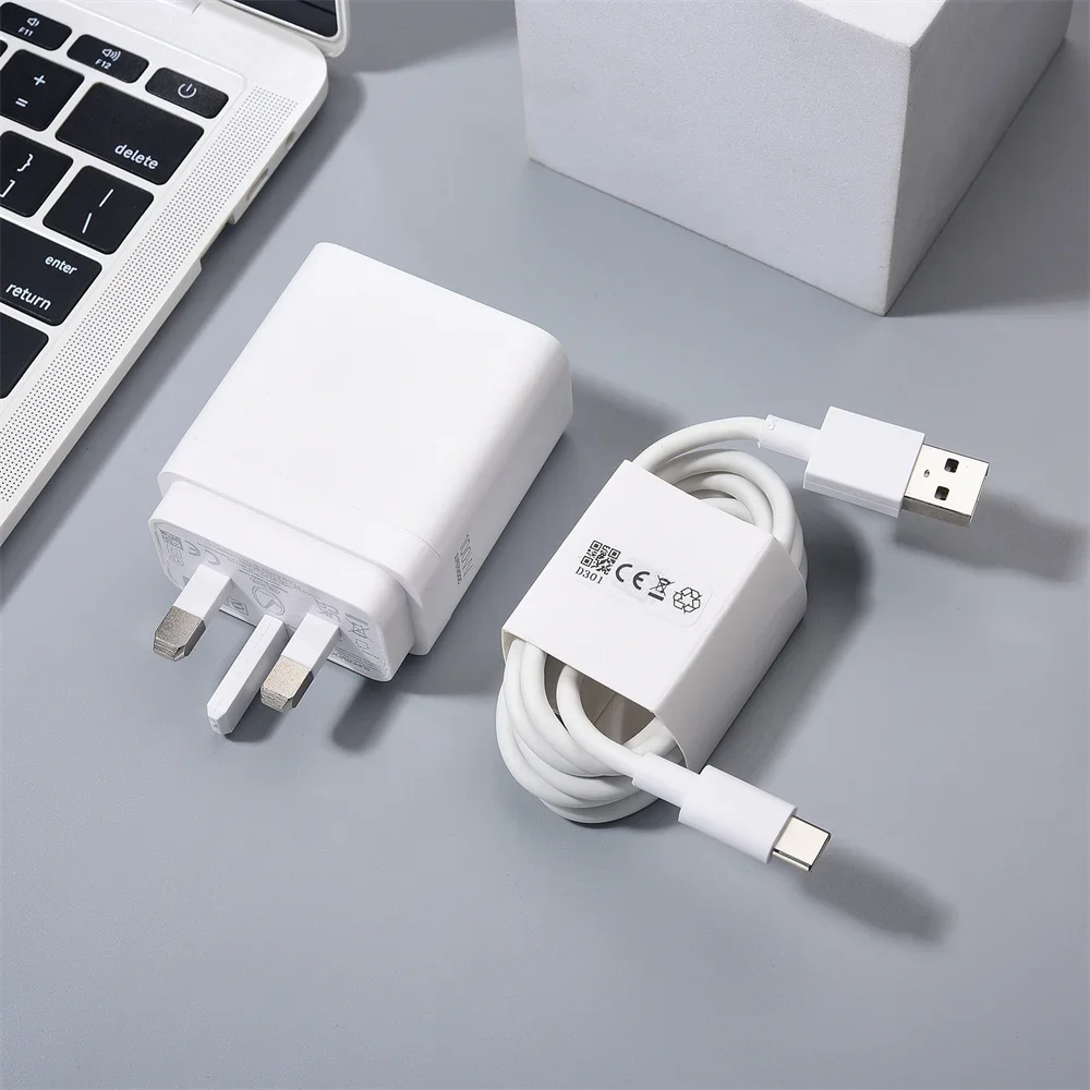Find X9 Pro 100W EU UK Charger SuperVOOC Fast Charging Power Adapter 10A 1M USB Type C Cable For OPPO Find X8 X7 Pro N5 K13