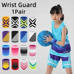 1 Pair Colorful Polyester Cotton Adult Kid Sport Sweat Band Wrist Protector Gym Running Safety Wrist Support Brace Wrap Bandage