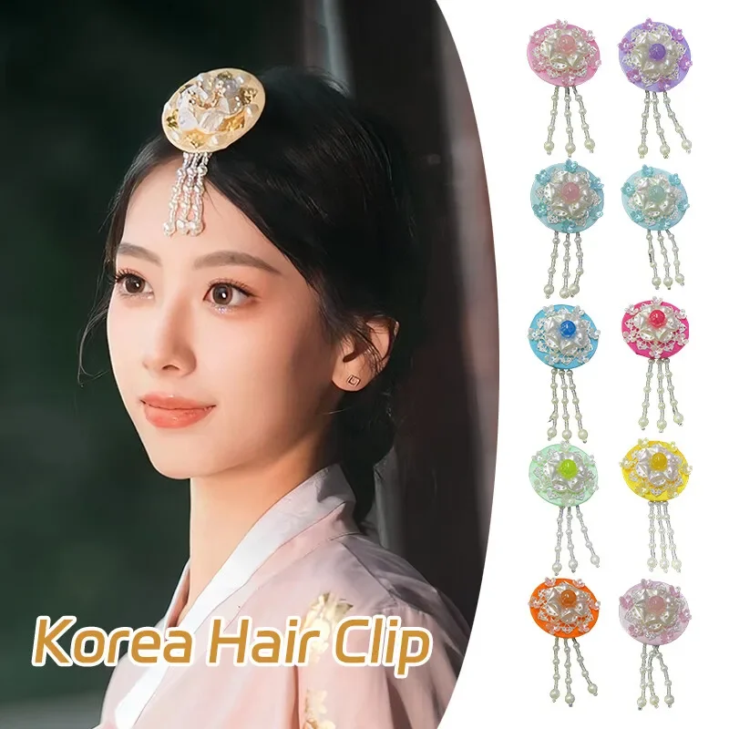 

1PC Korean Hanbok Hair Clip Girls Performance Hairbands With Tassel Women Traditional Flowers Hair Accessories Ornaments
