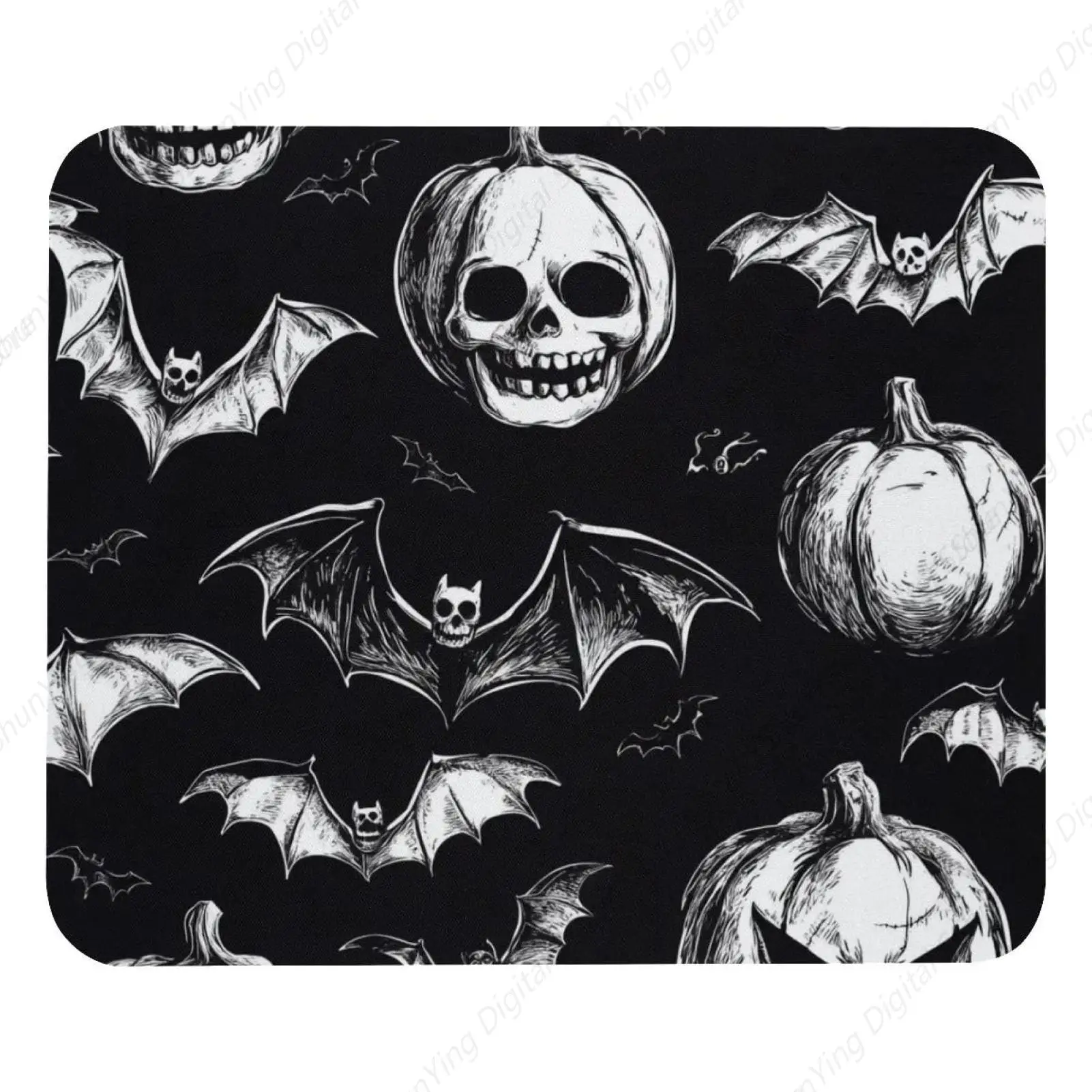 

Halloween Pumpkin Bat Printed Non Slip Rubber Mouse Pad For Gaming Office Laptops Men's And Women's Mouse Pads