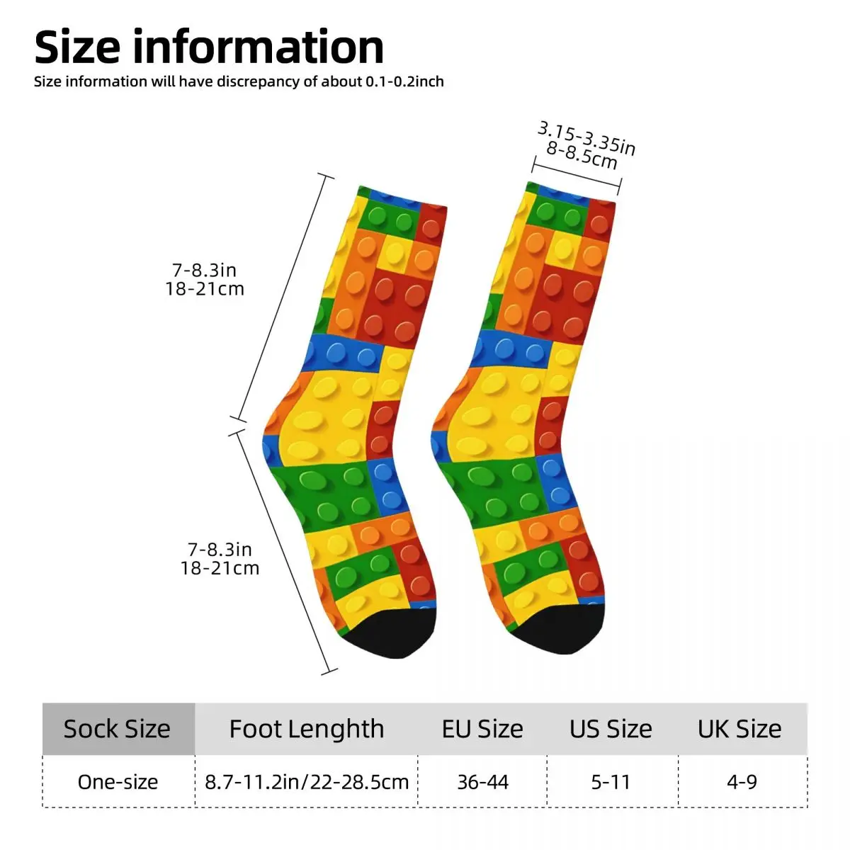 Building Block Kawaii Socks Travel Cartoon Pattern Socks