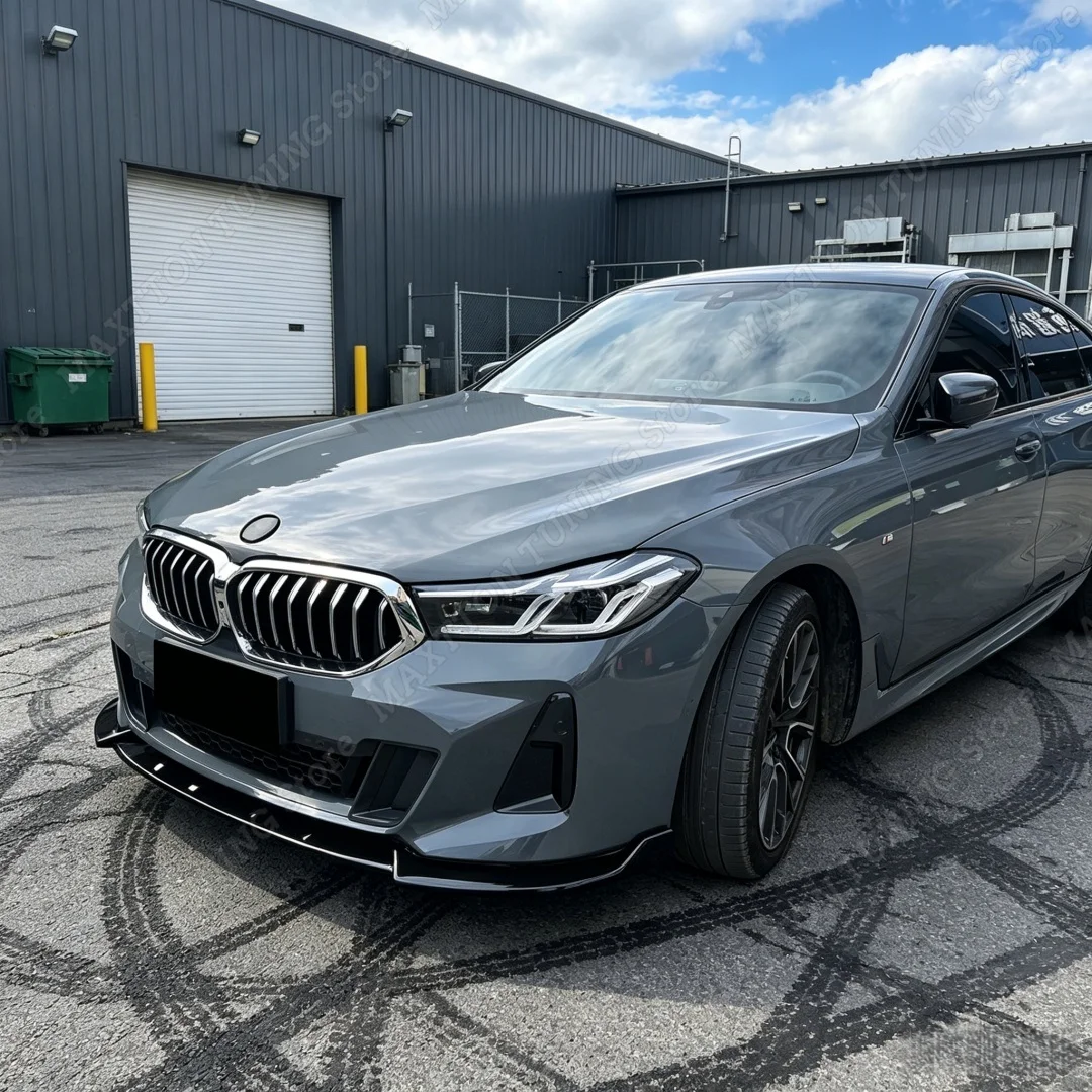 Front Bumper Lip For BMW 6 Series GT G32 630i 640i LCI M Sport 2021-2024 ABS Spoiler Splitter Chin Guards Deflector Body Kits